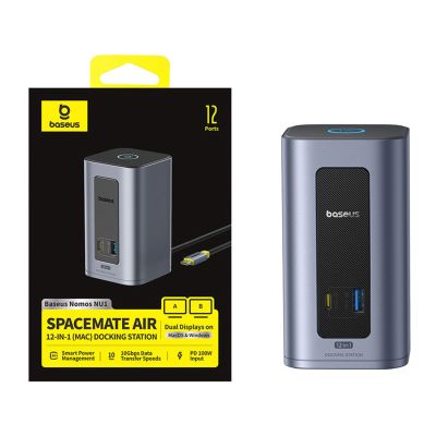 6. Baseus Nomos NU1 Air Spacemate 12-in-1 Docking Station - Gray