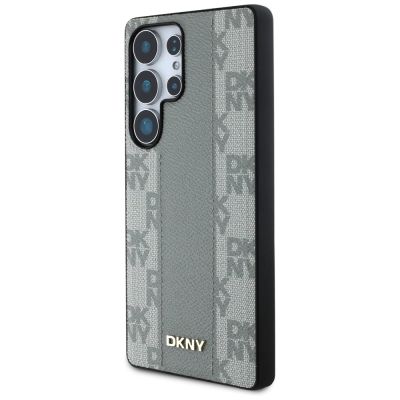 2. DKNY Leather Checkered Pattern MagSafe Case for Samsung Galaxy S25 Ultra - Gray