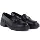 4. Women's leather lords moccasins with thick soles, black Vinceza 39985