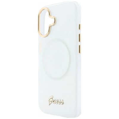 6. Guess IML Gradient Script Metal MagSafe Case for iPhone 17 - White