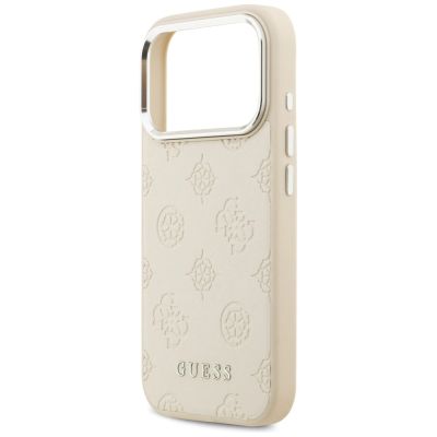 6. Guess Peony Hot Stamp Script MagSafe Case for iPhone 17 Pro - Beige