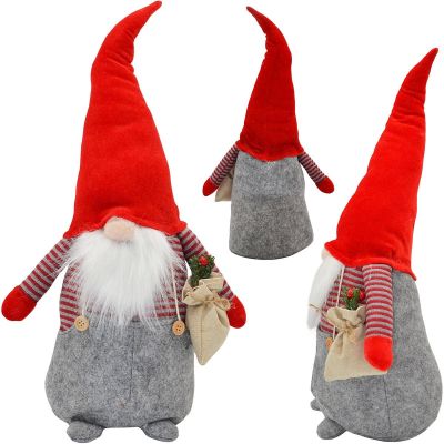 2. DECORATIVE SANTA CLAUS 50CM BOY WITH BAG AND ROWNBERRY