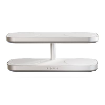 2. Zens Aluminum Series Quattro Pro 4 Wireless Charger with 65W 4x 15W Qi2 Power Supply White ZEQC01W/00