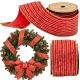 RIBBON GOLD STRIPES 6.3CMx3M RED