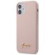 5. Guess GUHCP12SLSLMGLP iPhone 12 mini 5.4" light pink/light pink hardcase Silicone Script Gold Logo