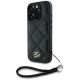 Karl Lagerfeld Quilted Initial Logo & Chain Strap iPhone 16 Pro Case - Black
