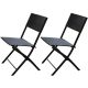 3. BALCONY FURNITURE SET TABLE 58X58X70CM AND 2 BLACK CHAIRS