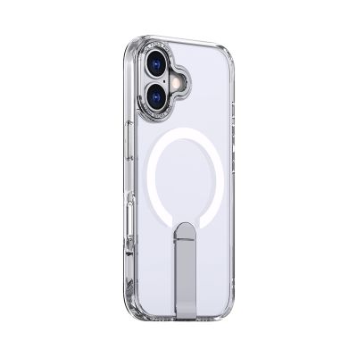 Hybrid Armor X Case for iPhone 17 with Stand, Compatible with MagSafe - Transparent