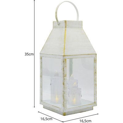 4. ADVENT LANTERN RORATY LED LANTERN 35CM 3 CANDLES WHITE