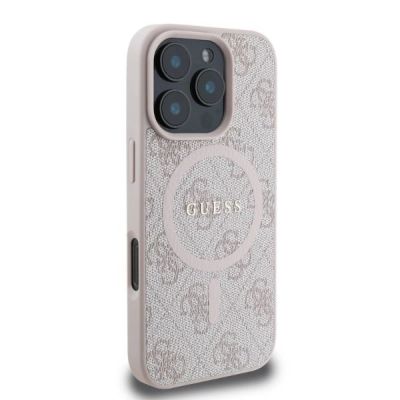 2. Guess 4G Ring Classic Logo MagSafe iPhone 16 Pro Case - Pink