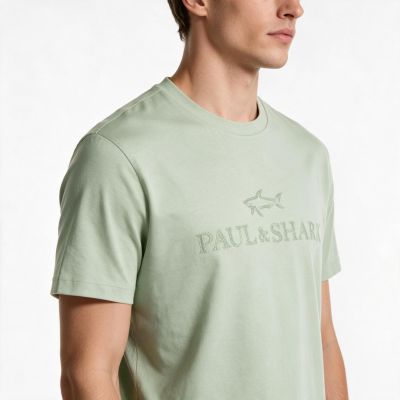 3. Paul&Shark Men's Cotton/Lyocell T-Shirt - Mint (26411007-574)