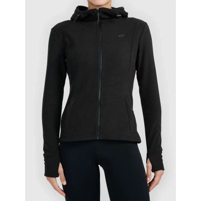 Women's fleece jacket with hood 4F 4FWMM00TFLEF468-20S