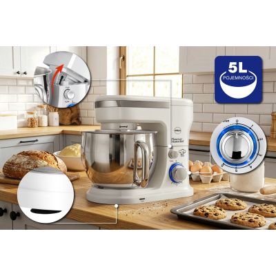 23. ELDOM WRK1300 DULCE PLANETARY ROBOT, 1300W, 5L, TRY ATTACHMENTS FOR WHIPPING, MIXING, KNEADING, REMOVABLE METAL BOWL
