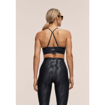 4. CASALL Sleek Strappy Sports Bra Printed Black
