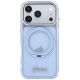 4. Guess IML Ring Stand 360 Script Metal Logo MagSafe Case for iPhone 17 Pro / 18 Pro - Light Blue