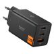 Spigen Essential EE673EU 3-port charger 2xUSB-C 1xUSB-A 67W - black