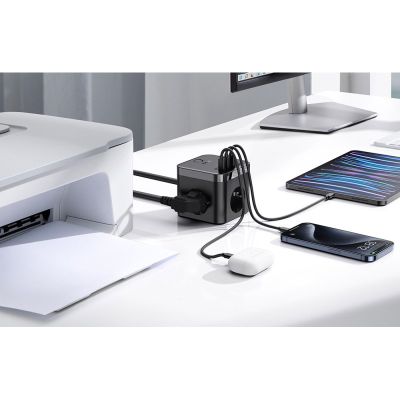 3. Baseus PowerCombo 3AC+2U+2C 30W EU Power Strip (1.5m; black)