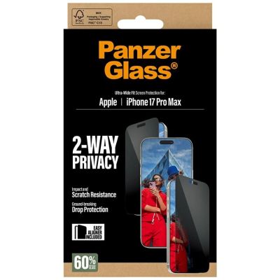 6. PanzerGlass Ultra-Wide Fit EasyAligner Privacy Glass for iPhone 17 Pro Max