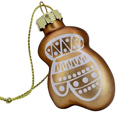 4. GLASS CHRISTMAS ORNAMENTS IN COOKIE-CUTTER SHAPES, GINGERBREAD, 12 PCS, BROWN MICA