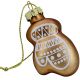 4. GLASS CHRISTMAS ORNAMENTS IN COOKIE-CUTTER SHAPES, GINGERBREAD, 12 PCS, BROWN MICA
