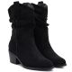 9. Women's ankle boots, ruffled cowboy boots, black, Vinceza HX27-16536