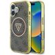 Guess IML Metal Glitter 4G Circle Triangle MagSafe Case for iPhone 16 - Brown