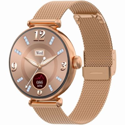 3. Smartwatch Gravity Rose Gold White 2 Straps GT26-2