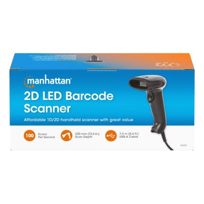 11. Manhattan 153997 Barcode Reader Handheld 1D/2D LED Barcode Reader Black