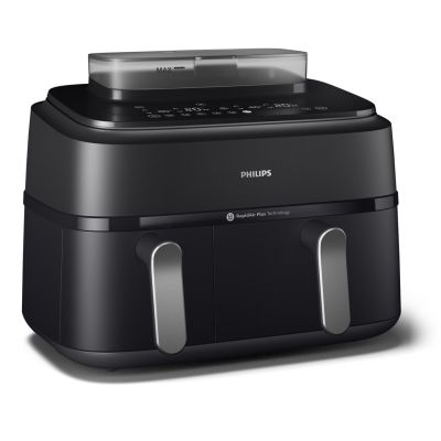 Philips 5000 series NA551/00 fryer Double 9 l Autonomous 2750 W Hot air fryer Black, Silver