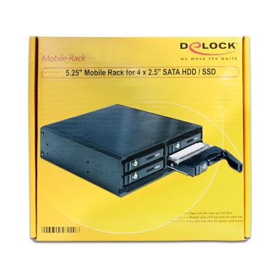 2. Delock 5.25" Mobile Rack for 4 x 2.5” SATA HDD / SSD