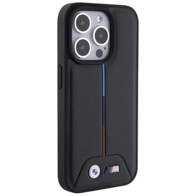 4. BMW Quilted Tricolor iPhone 15 Pro Case - Black