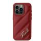 3. Karl Lagerfeld Diagonal Quilted Script case for iPhone 15 Pro - red