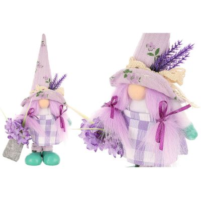 6. Gnome 25cm with lavender girl spring decoration