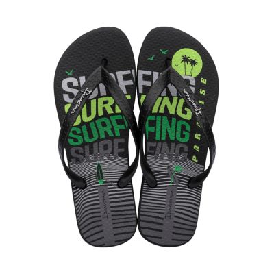 6. Ipanema Graphics Men's Flip-Flops Black and Green 83532-AP253