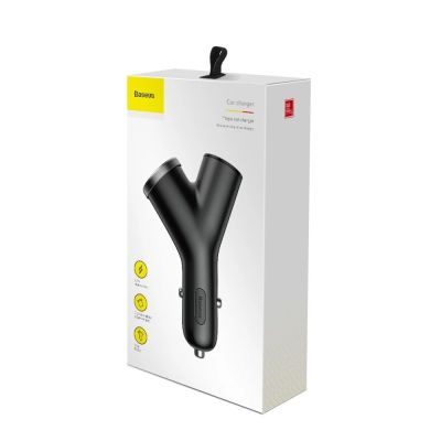 9. Baseus Y Type Car Charger car charger 2x USB + cigarette lighter socket 3.4A black (CCALL-YX01)