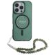 2. Guess IML Glitter With Pearl Strap MagSafe case for iPhone 16 Pro Max - green
