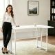 MACLEAN FOLDING DESK / TABLE MACLEAN, WHITE, MOBILE 100X73CM, MAX. 50KG, ANGLED, L-SHAPED, MC-126 L/W