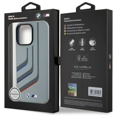 8. BMW Silicone Turning Lines MagSafe Case for iPhone 16 Pro Max - Gray