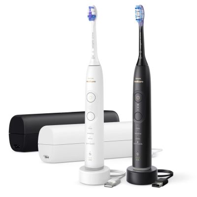 13. Philips 7100 HX7429/02 sonic toothbrush, for adults, Sonic toothbrush, Daily care, Gum protection, Gentle, Whitening, 62000 movements per minute, Black, White, 2 min, 4 x 30 sec