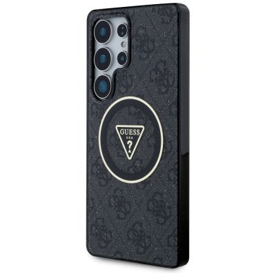 2. Guess 4G Glitter Triangle Buttons MagSafe Case for Samsung Galaxy S25 Ultra Black