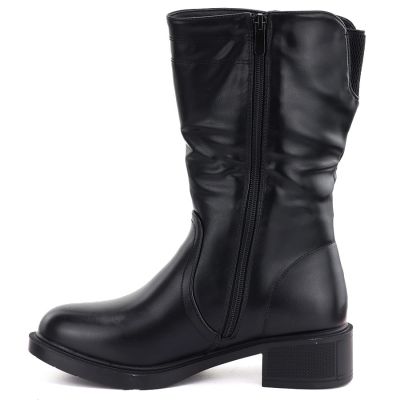 7. Women's insulated ankle boots with a block heel, black Vinceza 85222