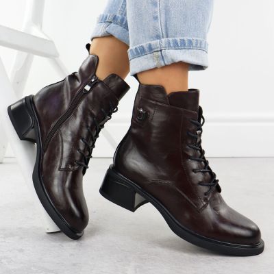 5. Brown leather women’s worker boots Filippo DBT7369