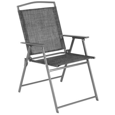 10. GARDEN FURNITURE SET TABLE 4 CHAIRS AND GRAY UMBRELLA