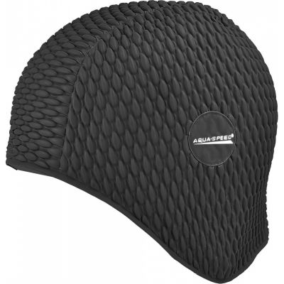 Aqua-Speed Latex Bombastic Black Swim Cap