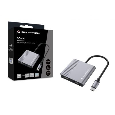 4. Conceptronic DONN13G Docking Station Wired USB 3.2 Gen 1 (3.1 Gen 1) Type-C Gray