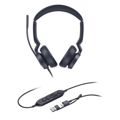 Yealink UH46 Dual UC USB-C/A Headset Wired Headband Office/Call Center USB Type-C / USB Type-A Black