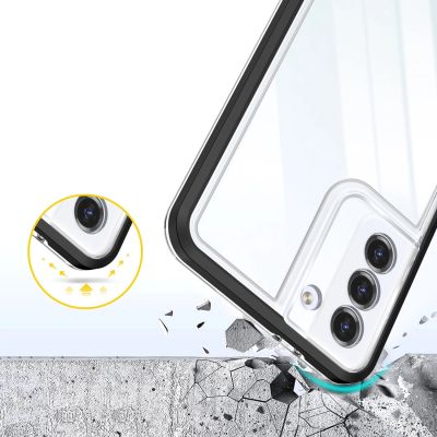 5. Clear 3in1 case for Samsung Galaxy S23 silicone cover with frame black