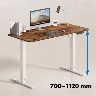 4. ERGO OFFICE ELECTRIC DESK ADJUSTABLE MAX HEIGHT 1160MM, MAX - 80 KG, WITHOUT TABLETOP FOR SITTING AND STANDING WORK, WHITE ER-400 W