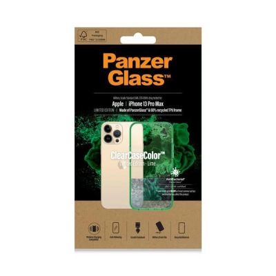 6. PanzerGlass ClearCase Antibacterial Military Grade Certified Case for iPhone 13 Pro Max - Transparent Green