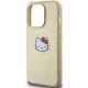 6. Hello Kitty Leather Kitty Head MagSafe case for iPhone 15 Pro Max - gold